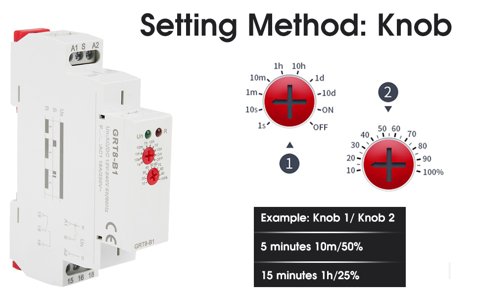 GRT8B1 AC/DC 12V240V Delay Time Relay Mini Power Off Delay Time Relay