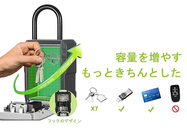 Amazon.co.jp: ZHEGE セキュリティキーボックス 壁掛け 鍵 収納