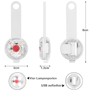 Fttouuy LED Blinklicht für Hunde, Katzen - USB Wiederaufladbar LED Licht Leuchtanhänger Hund