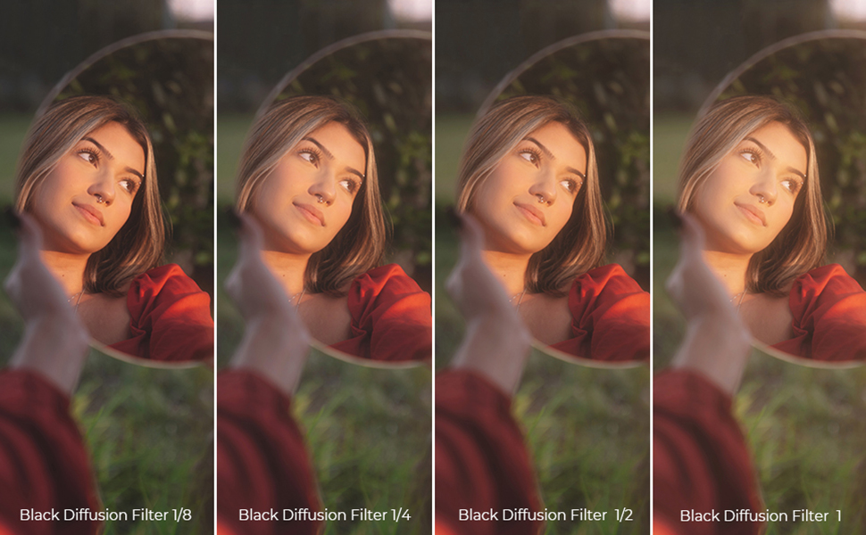 K&F Concept 77mm Black Mist 1/4 1/8 Filters Set Soft Glow Diffusion