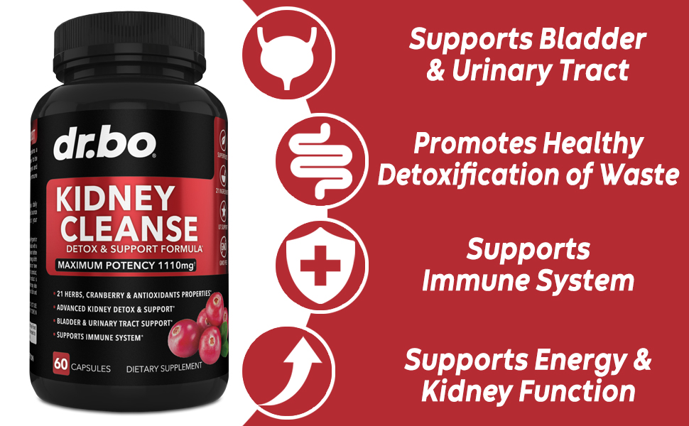 dr bo kidney detox supplement herbs formula blend tablets urinary tract health natural liver pills