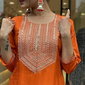Embroidered Kurta Set For Women