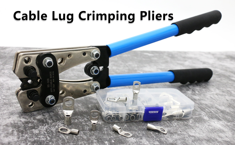 Zhuge Battery Cable Crimping Tool 101 AWG, Battery Lug Crimper Tool