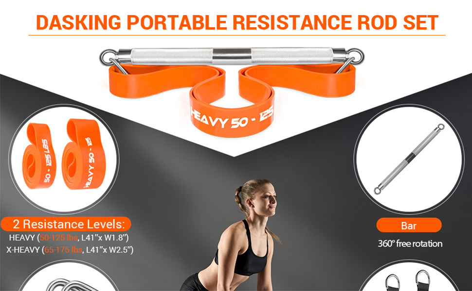 Home Gym Resistance Band Bar set