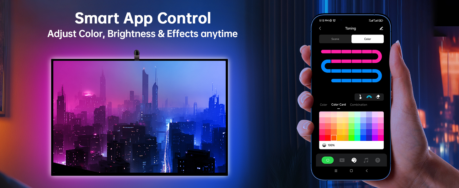 tv led backlight sync to screen behind tv lights that change with tv smart reactive