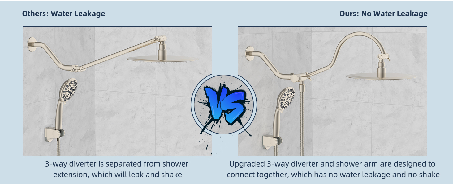 Hibbent All Metal Shower Head,10'' High Pressure Rainfall Shower Head