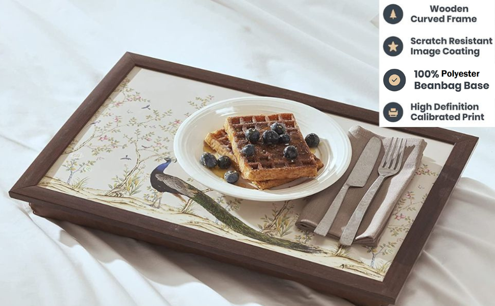 Penguin Home Cushioned Lap Tray with Bean Bag Base/Silky & Comfort