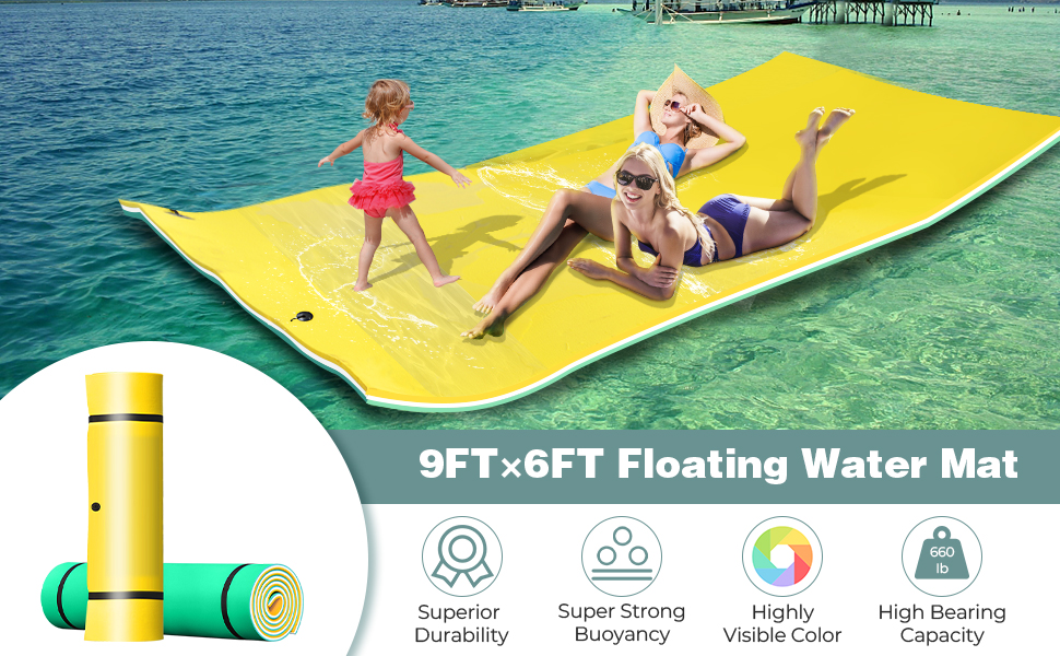 Lyromix Floating Mat for Lake, 9/12/15 FT Lily Pad Floating