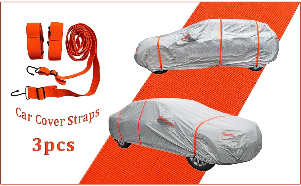 SEAZEN Car Cover Straps Wind Protector,3Pcs Elastic