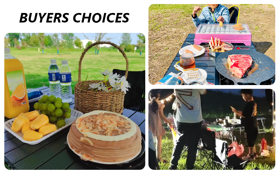 BOMOOMOO Camping Portable Folding Tables & 4Pcs Chairs Set