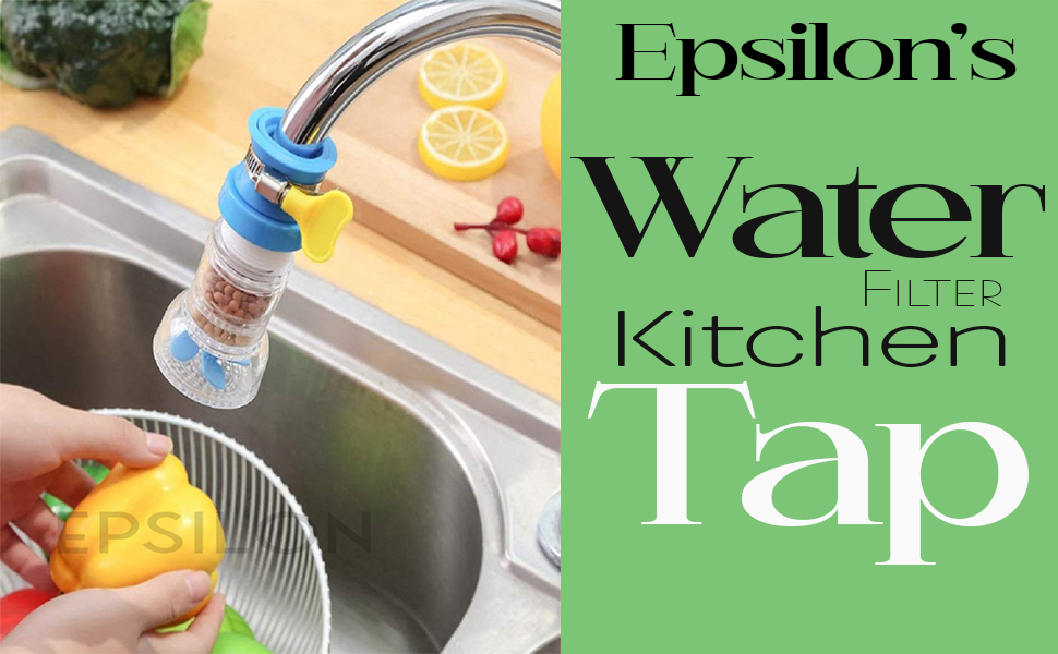 Epsilon Tap Water Filter Purifier for Kitchen Sink Extender 360 Degree