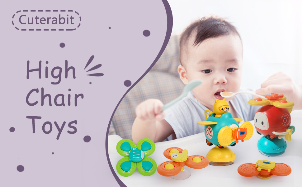 Cutrabit 3PCS Suction Spinner Toys for babies, Suction Cup