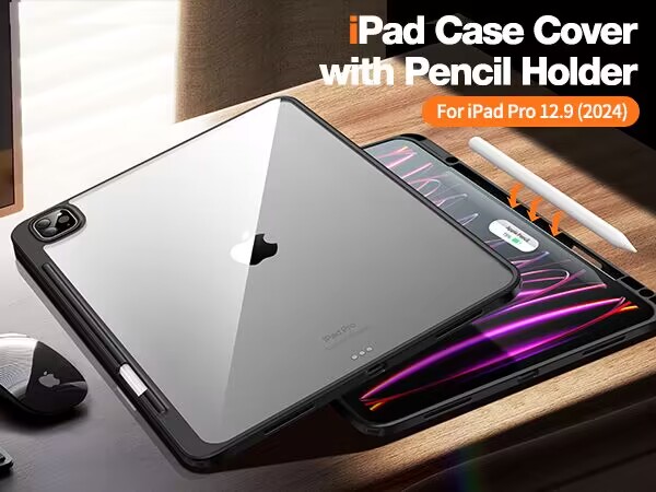 MATEKXY for 2024 iPad Pro 13 Inch Case M4 with Pencil Holder