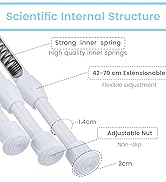 MUHOO 3PCS stâlpi de perdea extensibilă, fără tije de perdea de foraj, tijă de tensiune de primăvară pentru bucătărie...