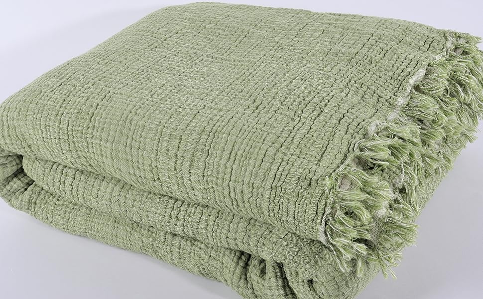 Muslin Blanket for Adults, Muslin Fabric Bedspread, Muslin