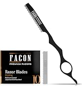 Facón Hair Razors for Cutting Hair - Professional Hair Styling Razor Kit with 11 Replacement Blad...