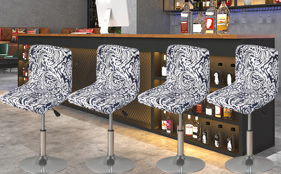 Bar Stool Covers with Backs,4 Pack Stretch Bar Stool Chair