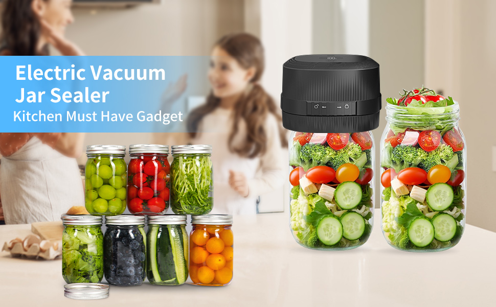 Electric Mason Jar Vacuum Sealer, BTEDZSW Mason Jar Vacuum Sealer Kit with Wide