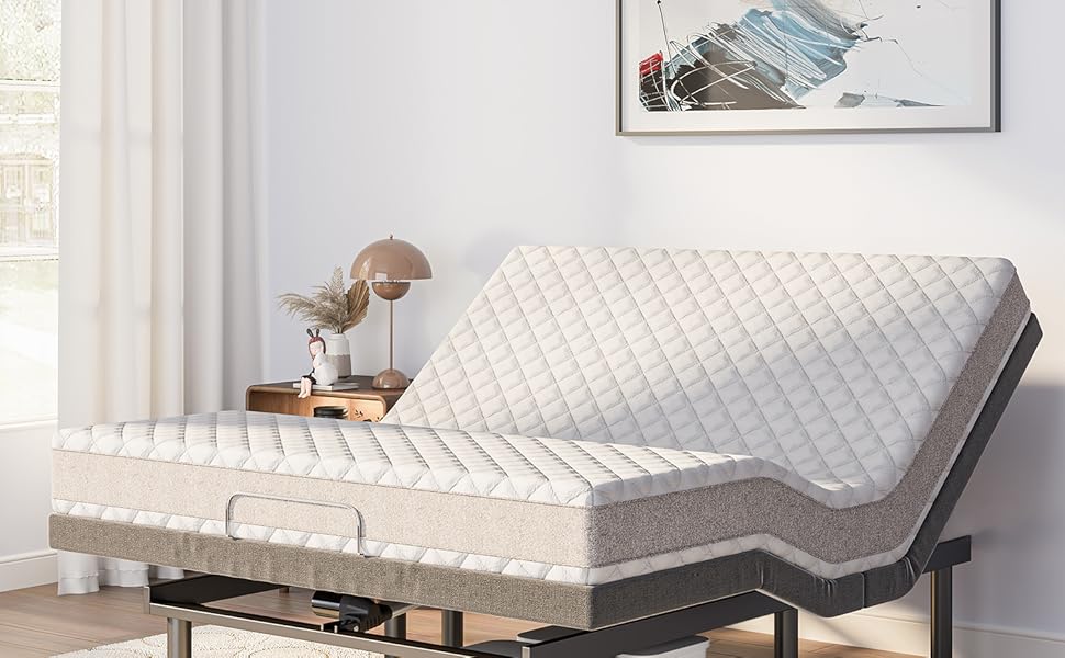 cebihy Adjustable Bed Frame, Adjustable Bed Base Split King