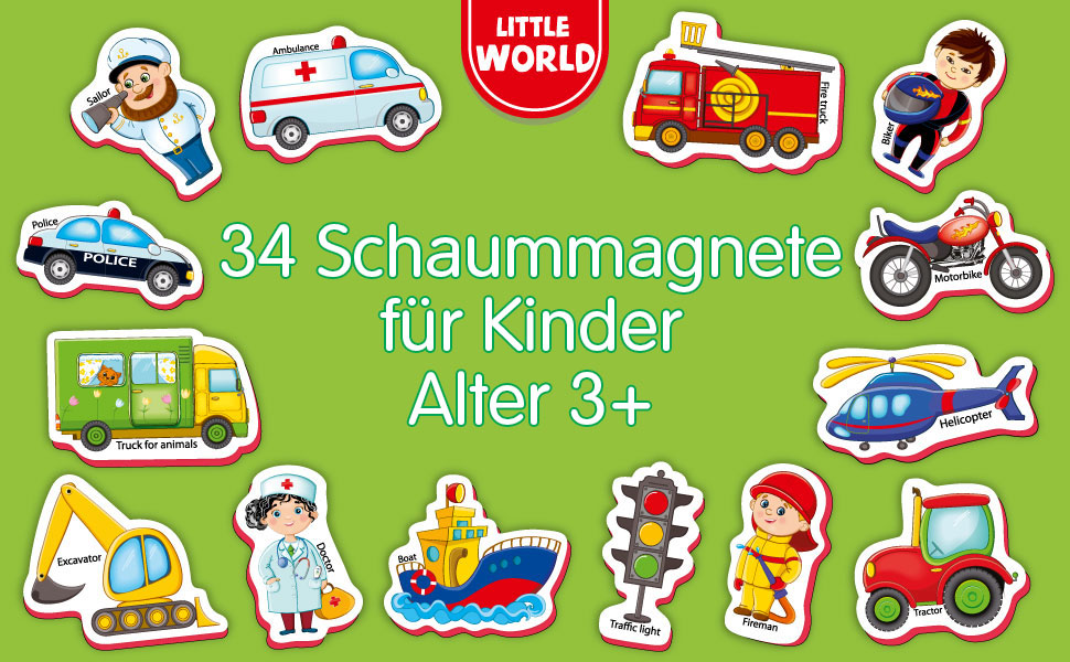Little World 34 Magnete für Magnettafel - Kühlschrankmagnete - Kinder ...