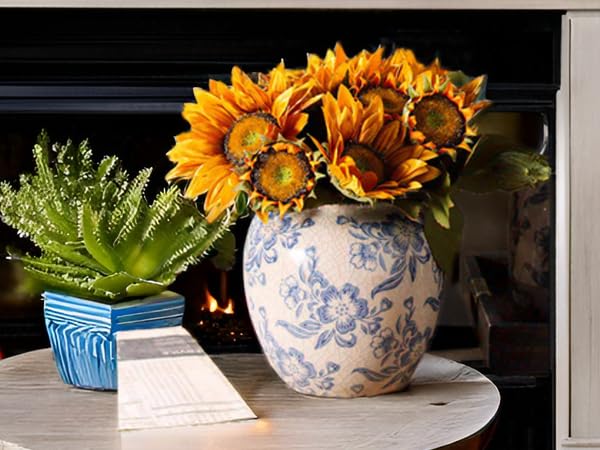 Amazon.com: Blue and White Vases, Ceramic vases for Home
