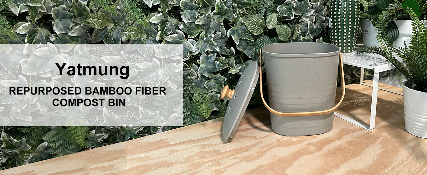 Yatmung Compost Bin, Countertop Compost Bin with Lid