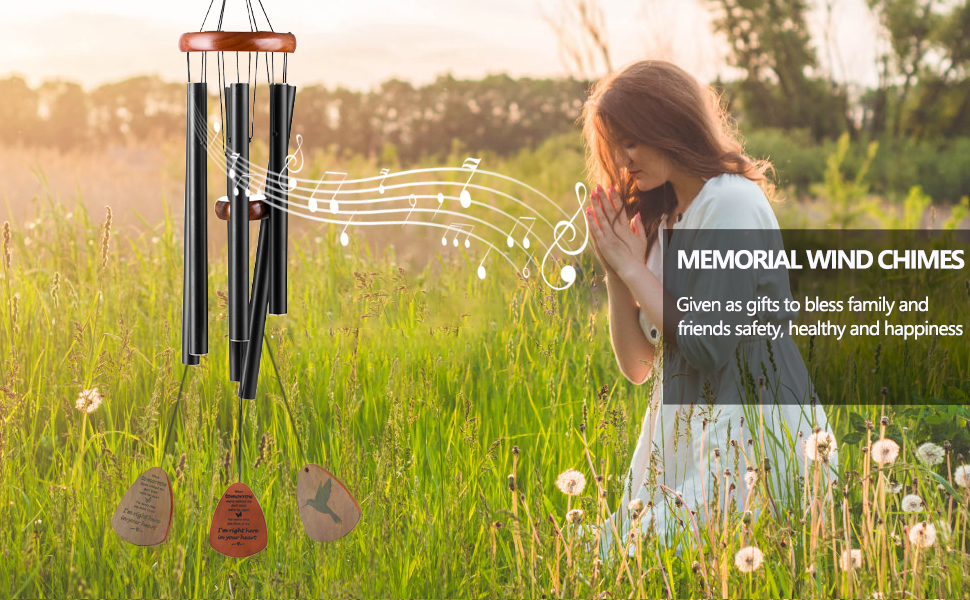 Hummingbird Wind Chimes for Outside, Memorial Sympathy