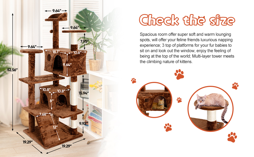 Nova Microdermabrasion 54in Cat Tree Tower for Indoor Cats