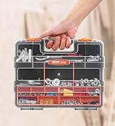 VEVOR 3-Pack Small Parts Organizer, 21 Compartments Tools Organizer Box with Removable Dividers, ...