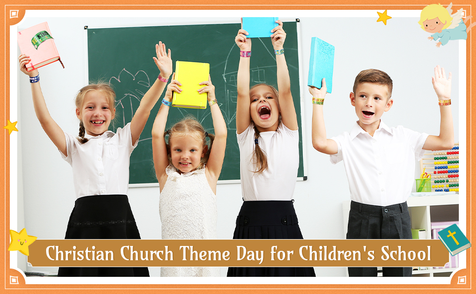 Jenaai 60 Pcs Christian Slap Bracelets Religious Party