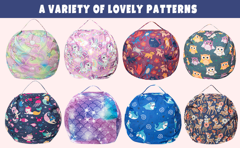 LOLOMLO Stuffed Animal Storage Bean Bag Chair Cover