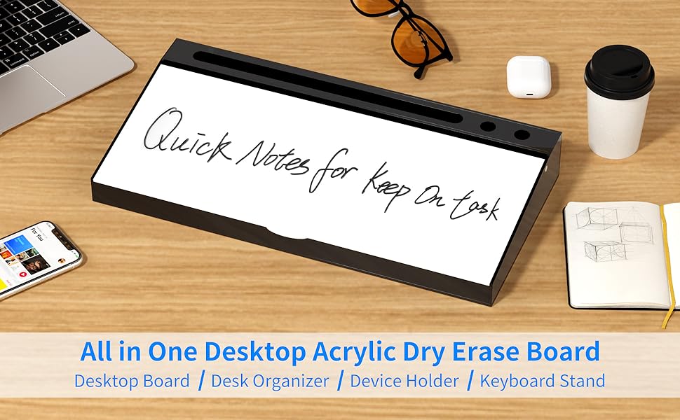 Desk Whiteboard Dry Erase Acrylic Whiteboard NIUBEE Desk