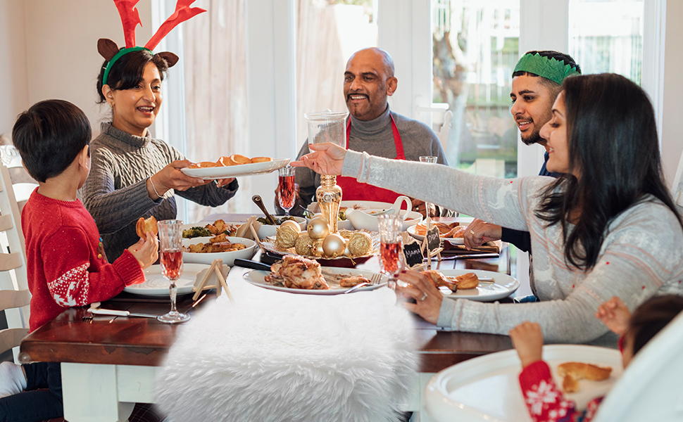 White Faux Fur Table Runner White Fluffy Christmas Table Runner Soft