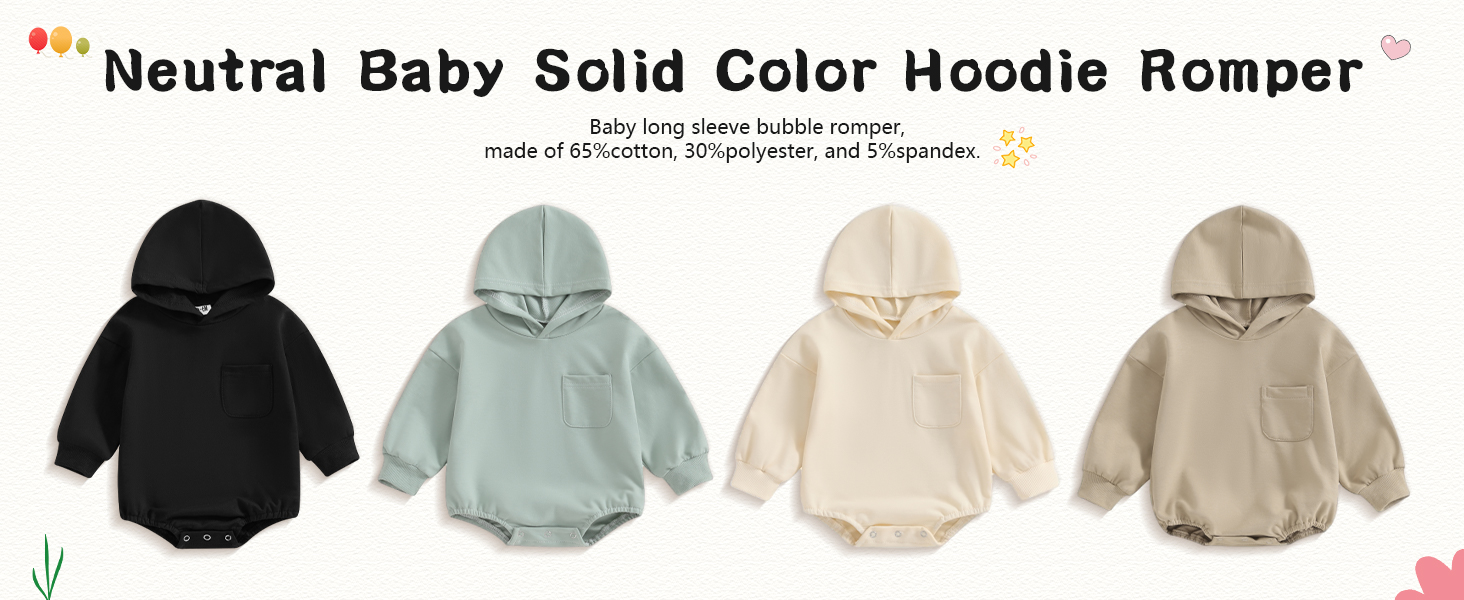 Baby solid color hooded romper