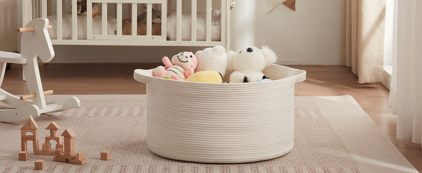 OIASKET Large Woven Baskets for Storage, 22.8" x 22.8" x 13