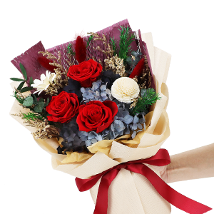 SENJWARM Preserved Flowers, Never Withering, Pink Bouquet