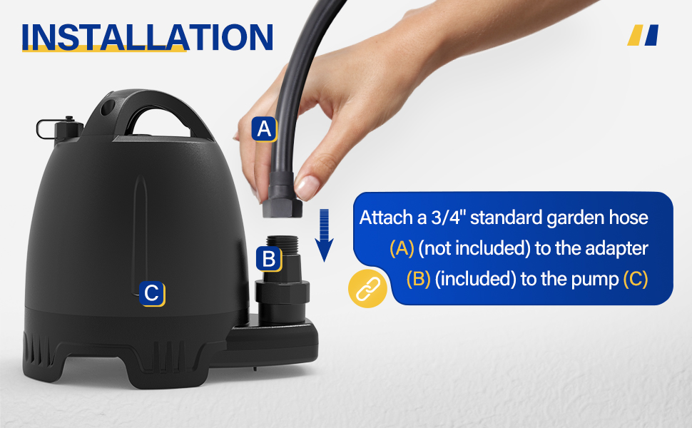 Acquaer Battery Powered Water Pump 1/6HP 18V Cordless Submersible