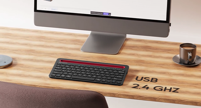 Amkette Optimus Pro Multi Device (4in1) Rechargeable Wireless Keyboard