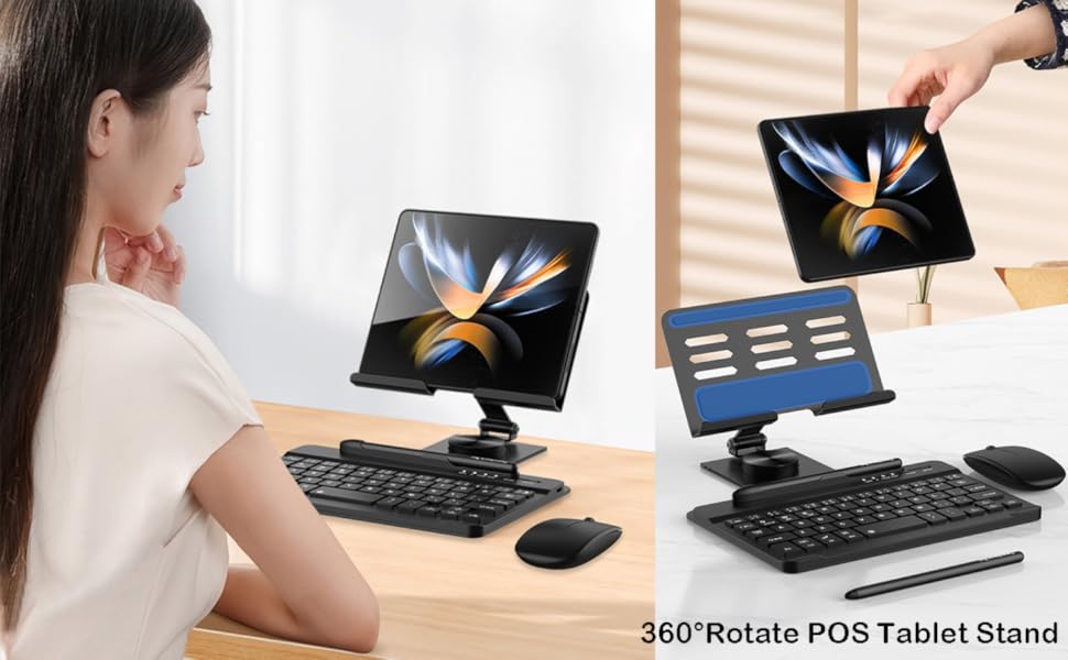 SHIEID Galaxy Z Fold 4 Stand, 360°Rotate POS Tablet Stand