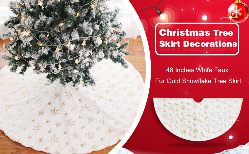Christmas Tree Skirt 48Inch Christmas Tree Skirt White Large Colourful
