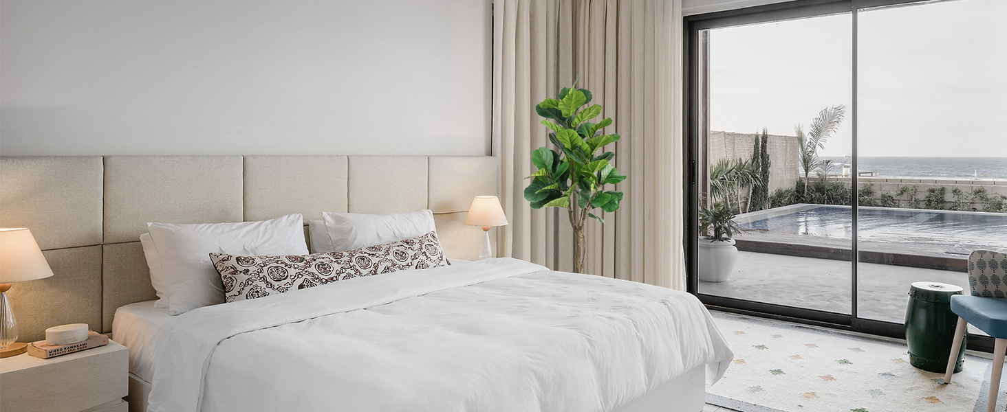 ayoodfo Artificial Fiddle Leaf Fig Tree Fake Tree in Pot