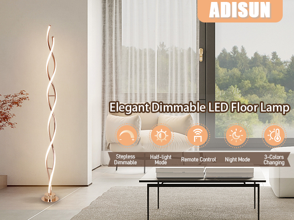 ADISUN スパイラルモダンフロアランプ Amazon.co.jp : ADISUN LEDモダンフロアランプ リビングルーム用