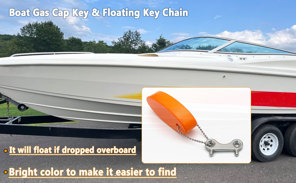 Duthyvea Boat Gas Cap Key, Floating Keychain Kit for