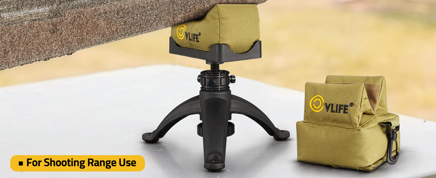 CVLIFE 7-11 Inches Shooting Rest Tripod with Rest Bag for shooting range use