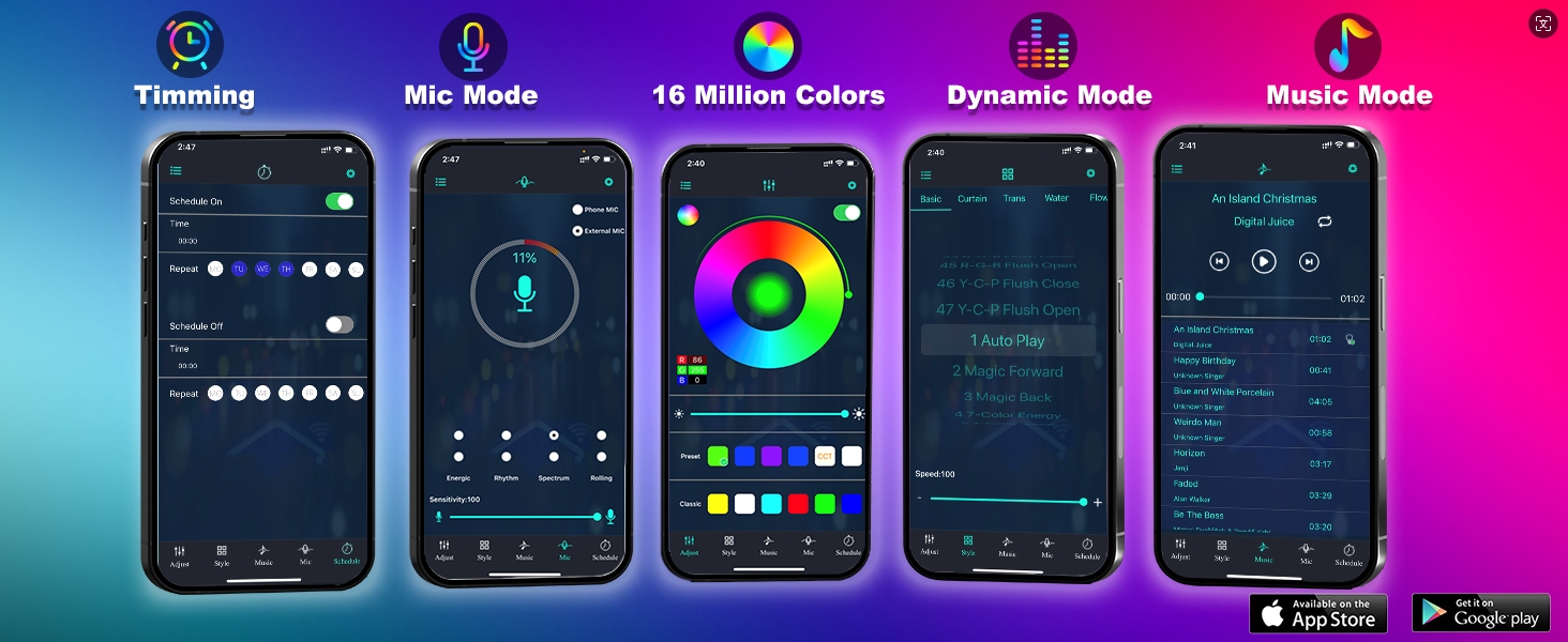 smart app control tv lights