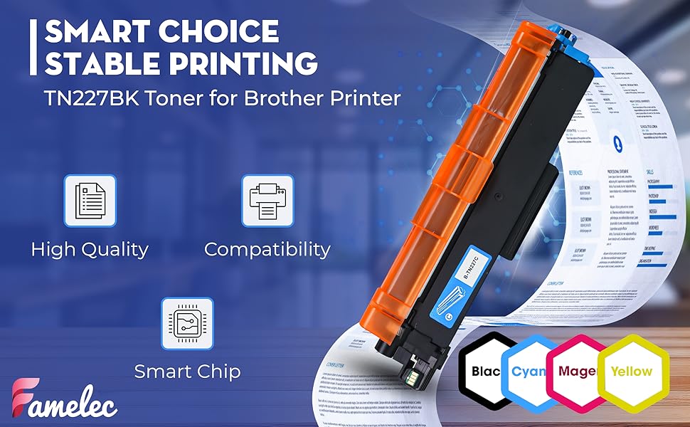 4 Pack TN227BK High Yield Black Toner Cartridge