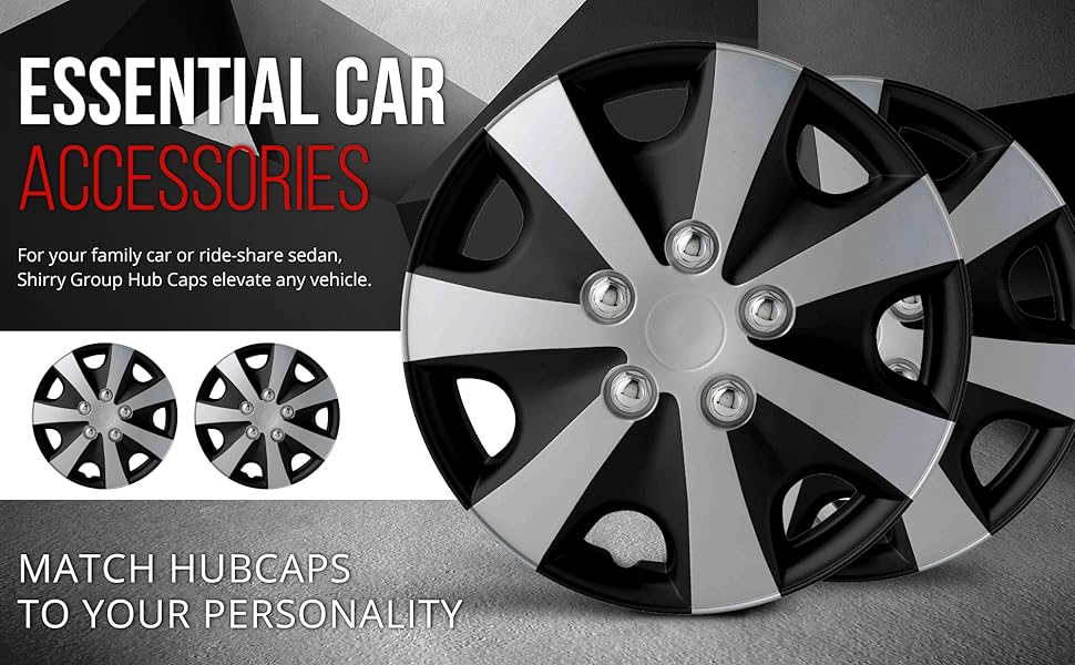 Wheel Cover Kit, 16 Inch Hubcaps Set of 4 Automotive Hub Caps with