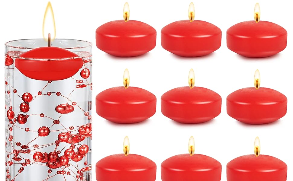 Floating Candles 3 Inch Unscented Dripless Wax 1315Hours Burning, 12/24/36 Pack