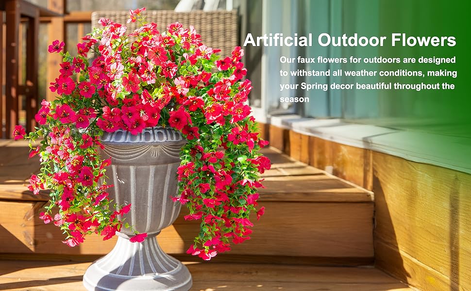artificial flowers for outdoor decor spring decor