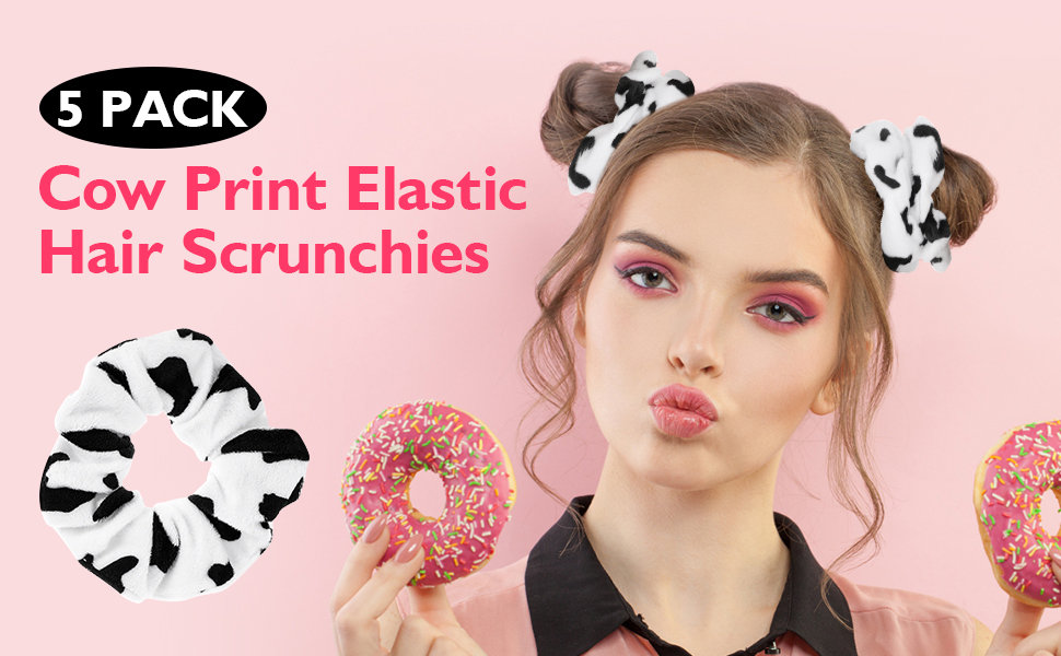Cow Print Scrunchies